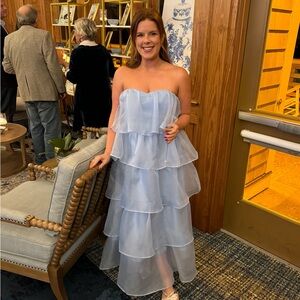 Selfie Leslie Strapless Light Blue Dress